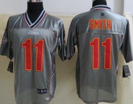 Nike Kansas City Chiefs #11 Alex Smith 2013 Gray Vapor Elite Jersey