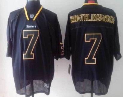Nike Pittsburgh Steelers #7 Ben Roethlisberger Lights Out Black Elite Jersey