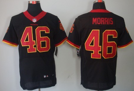 Nike Washington Redskins #46 Alfred Morris Black Elite Jersey