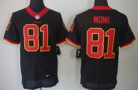 Nike Washington Redskins #81 Art Monk Black Elite Jersey