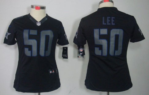 Nike Dallas Cowboys #50 Sean Lee Black Impact Limited Womens Jersey