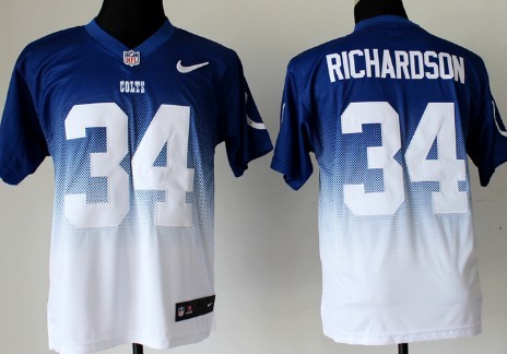 Nike Indianapolis Colts #34 Trent Richardson Blue/White Fadeaway Elite Jersey