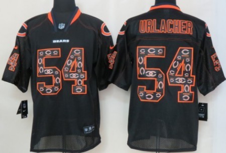 Nike Chicago Bears #54 Brian Urlacher Lights Out Black Ornamented Elite Jersey