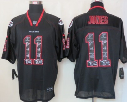 Nike Atlanta Falcons #11 Julio Jones Lights Out Black Ornamented Elite Jersey