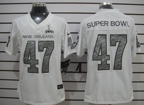 Nike New Oraleans 47TH Super Bowl White Limited Jersey
