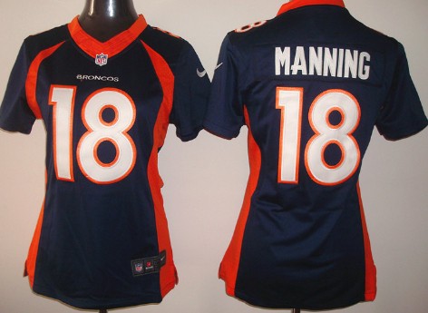 Nike Denver Broncos #18 Peyton Manning 2013 Blue Limited Womens Jersey