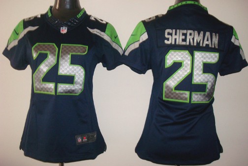 Nike Seattle Seahawks #25 Richard Sherman Navy Blue Limited Womens Jersey