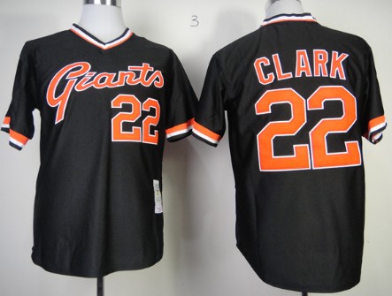San Francisco Giants #22 Will Clark Black Throwback Jersey
