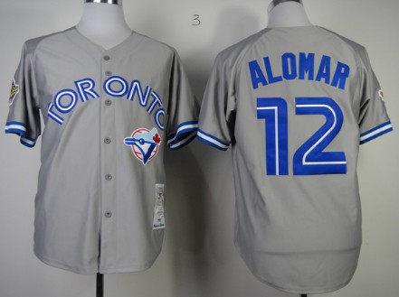 Toronto Blue Jays #12 Roberto Alomar Gray Throwback Jersey