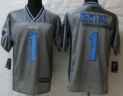Nike Carolina Panthers #1 Cam Newton 2013 Gray Vapor Elite Jersey