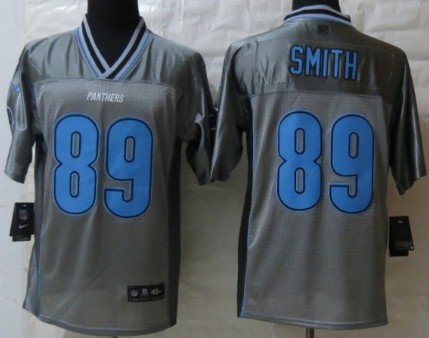 Nike Carolina Panthers #89 Steve Smith 2013 Gray Vapor Elite Jersey
