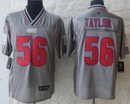 Nike New York Giants #56 Lawrence Taylor 2013 Gray Vapor Elite Jersey