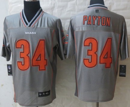 Nike Chicago Bears #34 Walter Payton 2013 Gray Vapor Elite Jersey