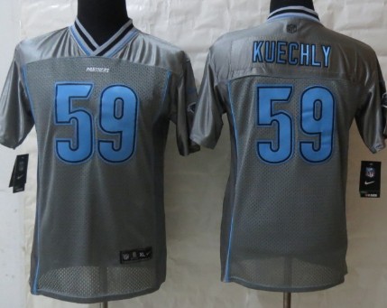 Nike Carolina Panthers #59 Luke Kuechly 2013 Gray Vapor Kids Jersey