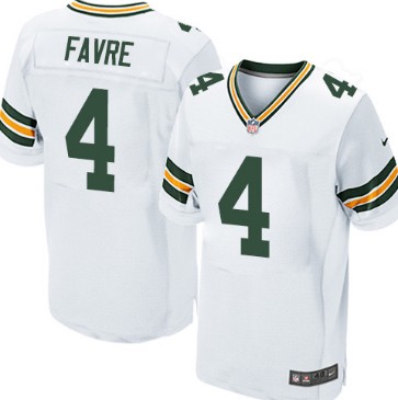 Nike Green Bay Packers #4 Brett Favre White Elite Jersey