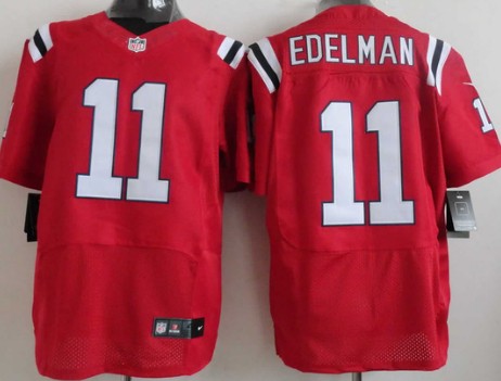 Nike New England Patriots #11 Julian Edelman Red Elite Jersey