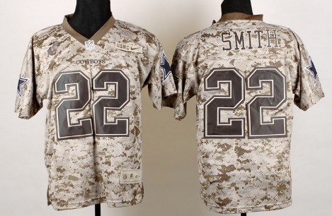 Nike Dallas Cowboys #22 Emmitt Smith 2013 USMC Camo Elite Jersey