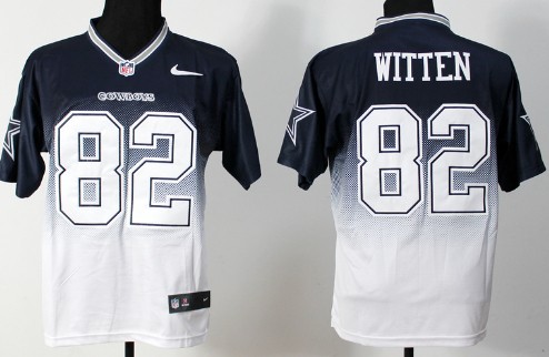 Nike Dallas Cowboys #82 Jason Witten Blue/White Fadeaway Elite Jersey