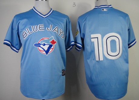 Toronto Blue Jays #10 Vernon Wells Light Blue Throwback Jersey