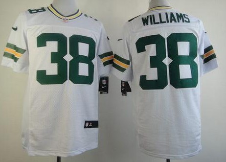 Nike Green Bay Packers #38 Tramon Williams White Elite Jersey