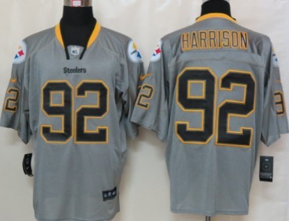 Nike Pittsburgh Steelers #92 James Harrison Lights Out Gray Elite Jersey
