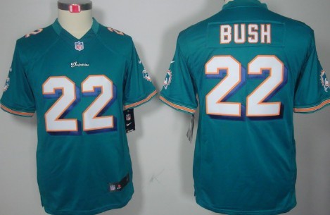 Nike Miami Dolphins #22 Reggie Bush Green Limited Kids Jersey