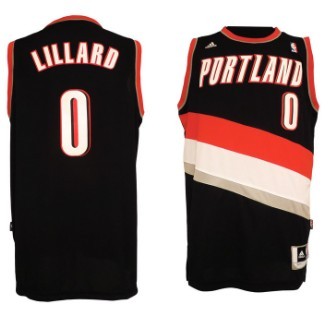 Portland Trail Blazers #0 Damian Lillard Revolution 30 Swingman Black Jersey