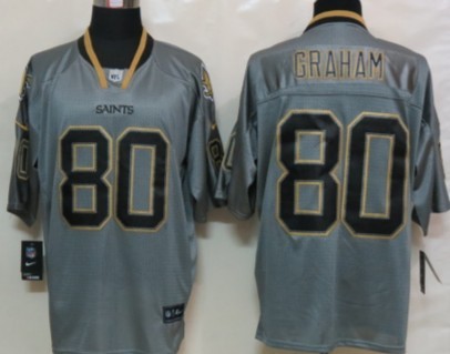 Nike New Orleans Saints #80 Jimmy Graham Lights Out Gray Elite Jersey