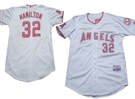 LA Angels of Anaheim #32 Josh Hamilton White Jersey