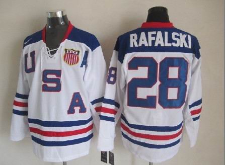 2010 Olympics USA #28 Brian Rafalski White Jersey