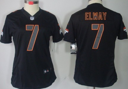 Nike Denver Broncos #7 John Elway Black Impact Limited Womens Jersey