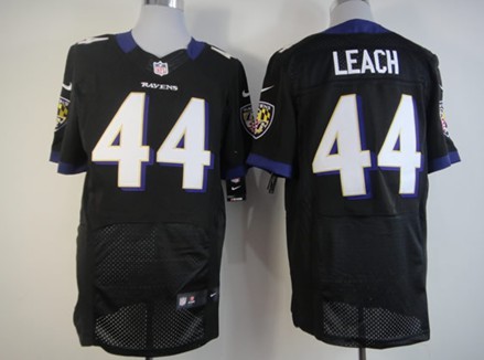 Nike Baltimore Ravens #44 Vonta Leach Black Elite Jersey