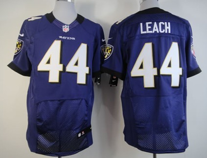 Nike Baltimore Ravens #44 Vonta Leach Purple Elite Jersey