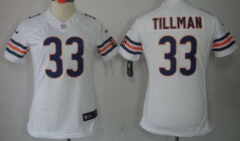 Nike Chicago Bears #33 Charles Tillman White Limited Womens Jersey