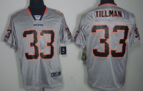 Nike Chicago Bears #33 Charles Tillman Lights Out Gray Elite Jersey