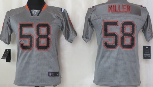 Nike Denver Broncos #58 Von Miller Lights Out Gray Kids Jersey