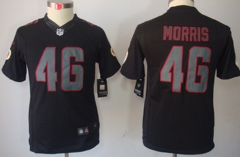 Nike Washington Redskins #46 Alfred Morris Black Impact Limited Kids Jersey