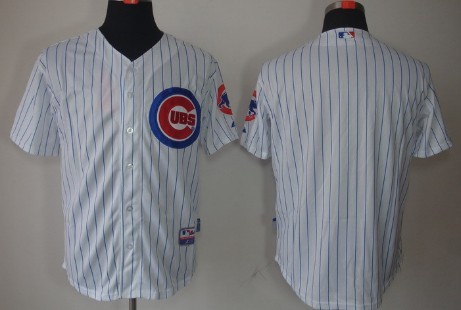Chicago Cubs Blank White Pinstripe Jersey