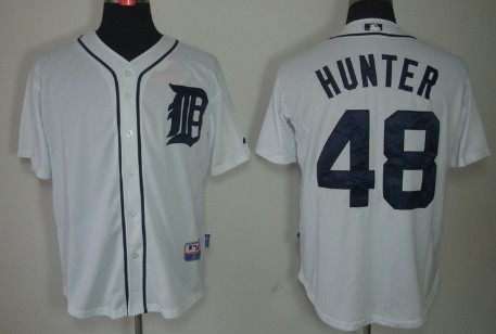 Detroit Tigers #48 Torii Hunter White Jersey