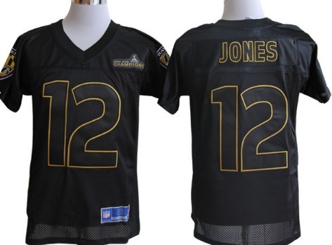 Nike Baltimore Ravens #12 Jacoby Jones Super Bowl XLVII Champions Black Elite Jersey