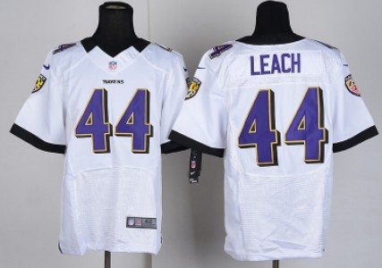 Nike Baltimore Ravens #44 Vonta Leach White Elite Jersey