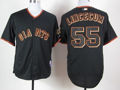San Francisco Giants #55 Tim Lincecum Black Kids Jersey