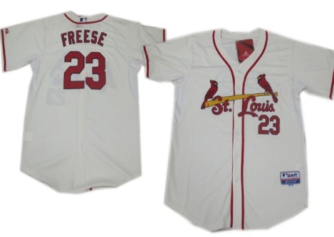St. Louis Cardinals #23 David Freese Cream Jersey