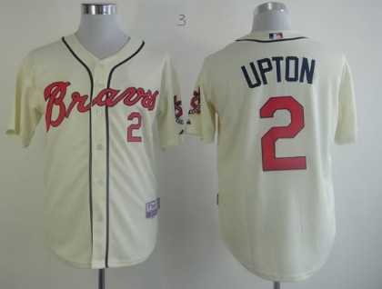 Atlanta Braves #2 B.J. Upton Cream Jersey