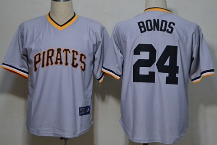 Pittsburgh Pirates #24 Barry Bonds Gray Throwback Jersey