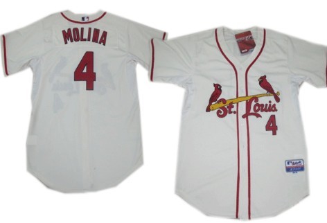 St. Louis Cardinals #4 Yadier Molina Cream Jersey