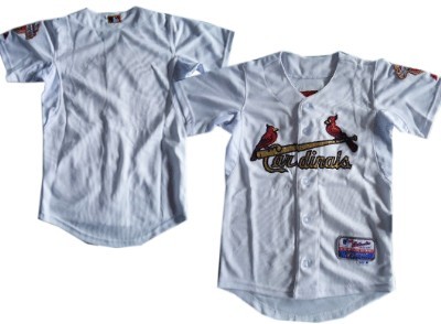 St. Louis Cardinals Blank White With Gold Kids Jersey