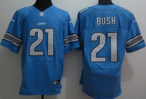Nike Detroit Lions #21 Reggie Bush Light Blue Elite Jersey