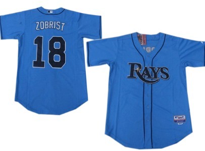 Tampa Bay Rays #18 Ben Zobrist Light Blue Jersey