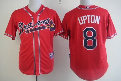 Atlanta Braves #8 Justin Upton Red Jersey